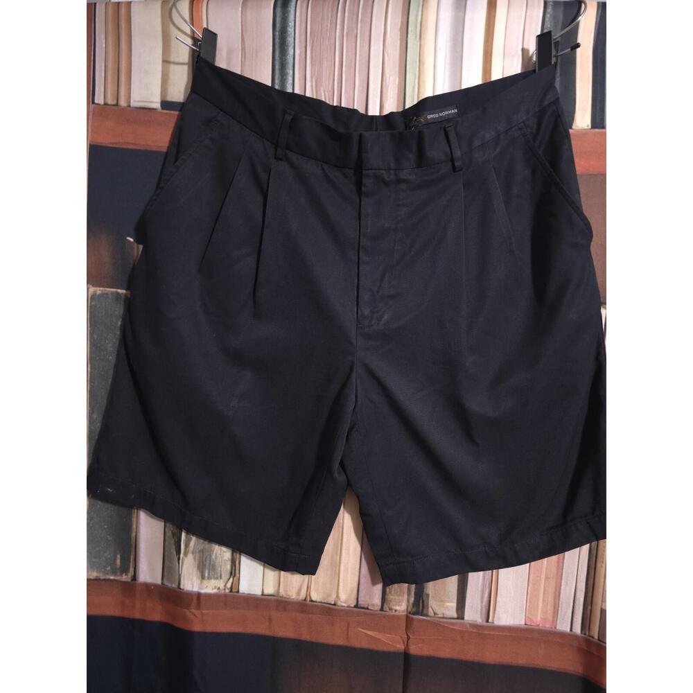 Greg Norman Chino Shorts Mens 36 Black Polyester Golf Flat Front